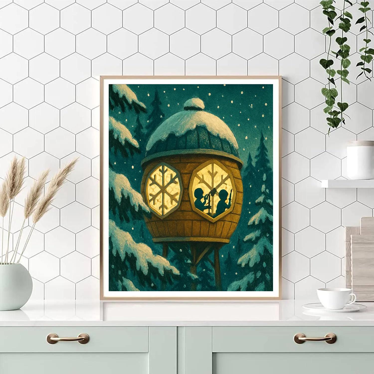 Snowflake Observatory In The Treetops Paint by numbers art