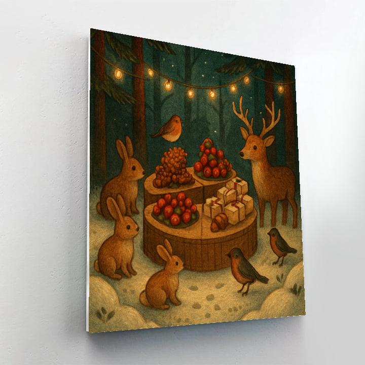 Snowy Carousel Of Woodland Gifts painting number kit