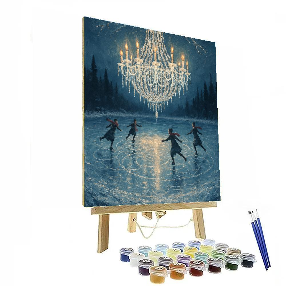 Icicle Chandelier Over The Frozen Lake DIY paint by numbers