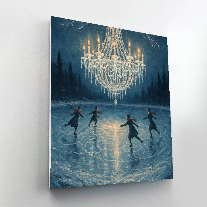 Icicle Chandelier Over The Frozen Lake DIY paint by numbers
