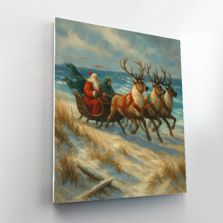 North Wind Reindeer Over The Dunes Paint by numbers kits
