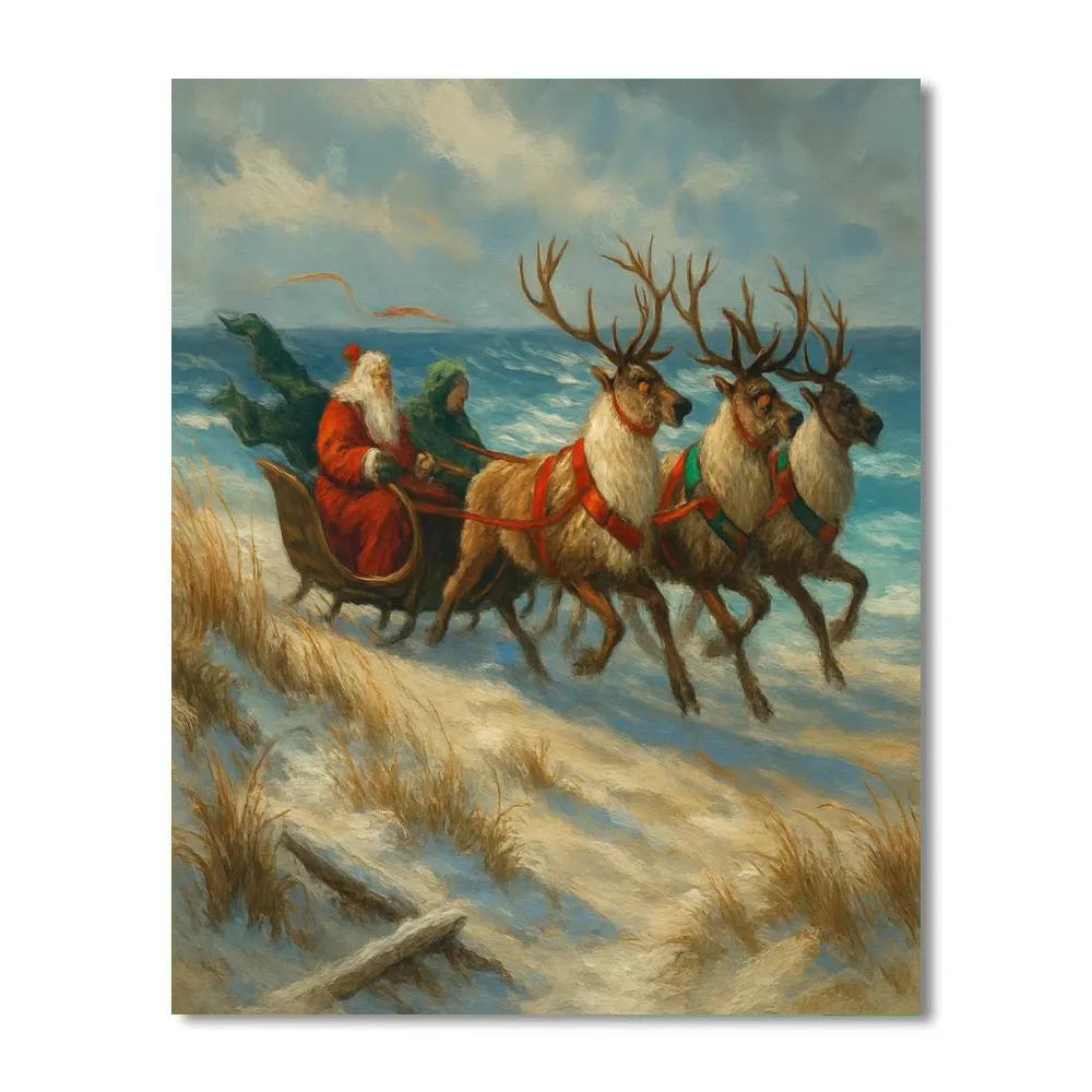 North Wind Reindeer Over The Dunes Paint by numbers kits
