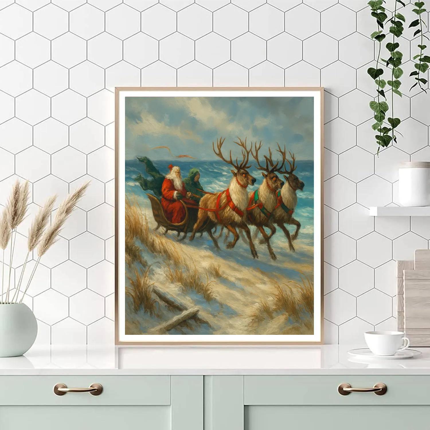 North Wind Reindeer Over The Dunes Paint by numbers kits