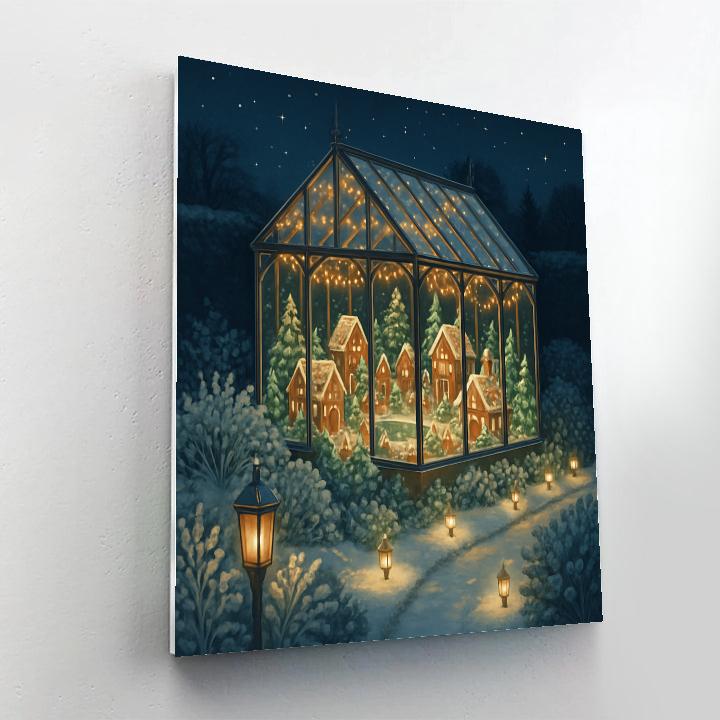 Frosted Greenhouse Gingerbread Village Paint by numbers kits