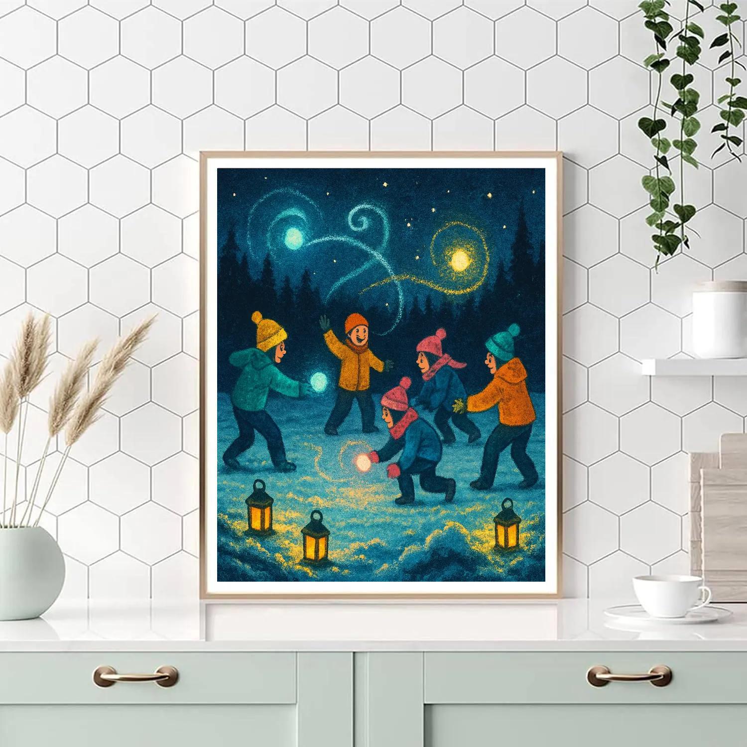Midnight Snowball Lantern Tournament paint by numbers
