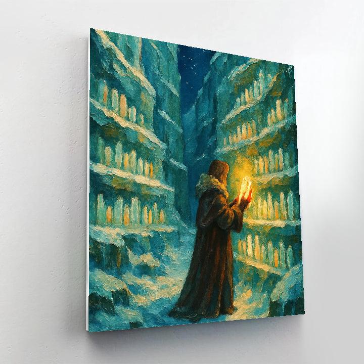 Icicle Library In The Frozen Canyon Painting by numbers kit