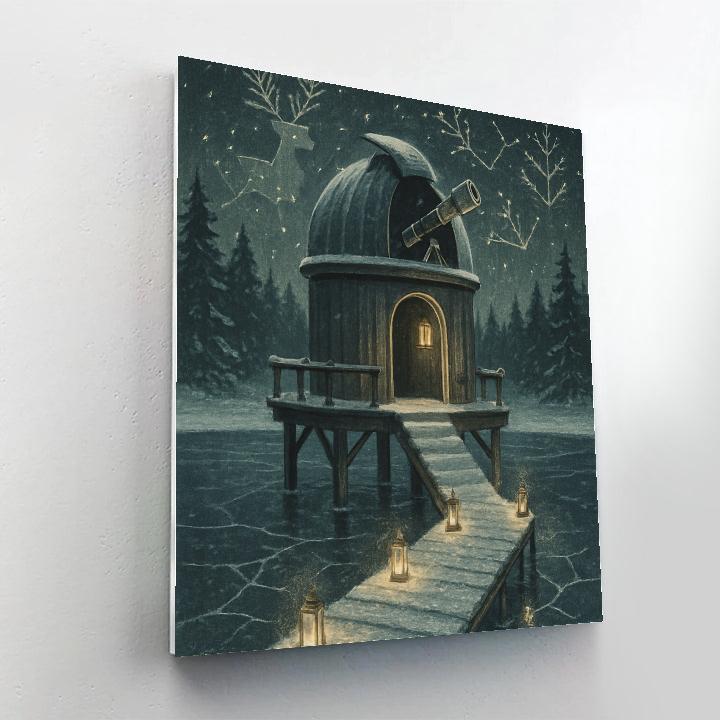 Evergreen Observatory On The Frozen Lake painting number kit
