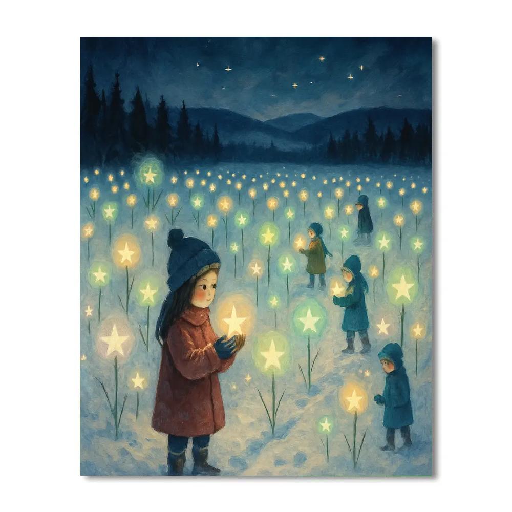 Star Orchard In The Winter Meadow Paint by numbers art