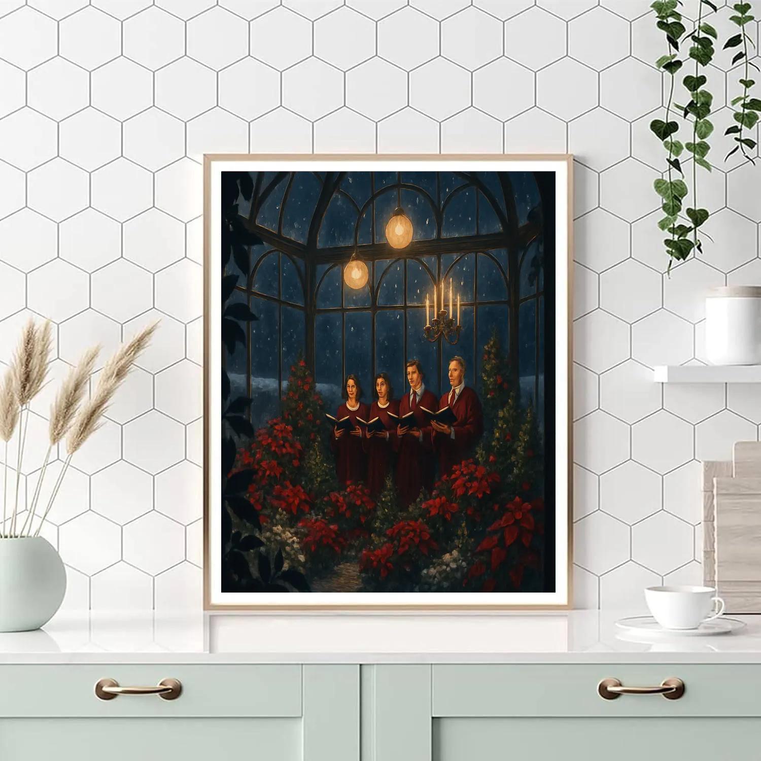 Winter Choir In The Glass Conservatory Paint by numbers kits
