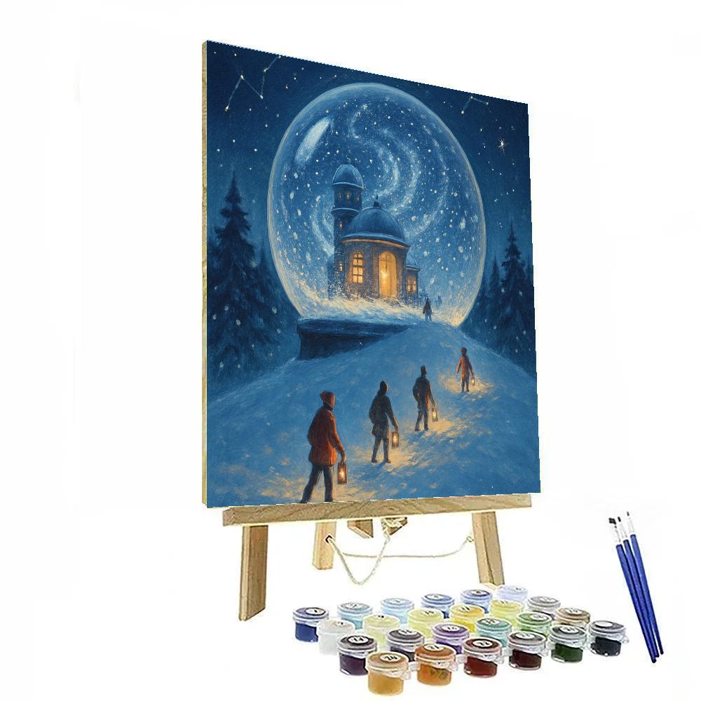 Snow Globe Observatory At The Hilltop Number painting
