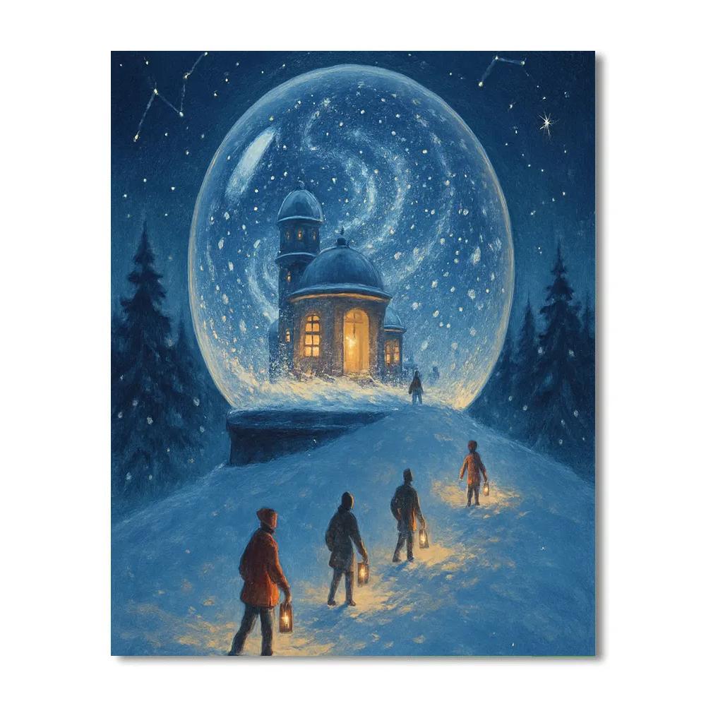 Snow Globe Observatory At The Hilltop Number painting
