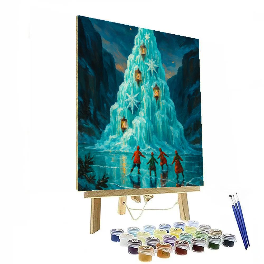 Christmas Tree Of The Frozen Waterfall painting number kit