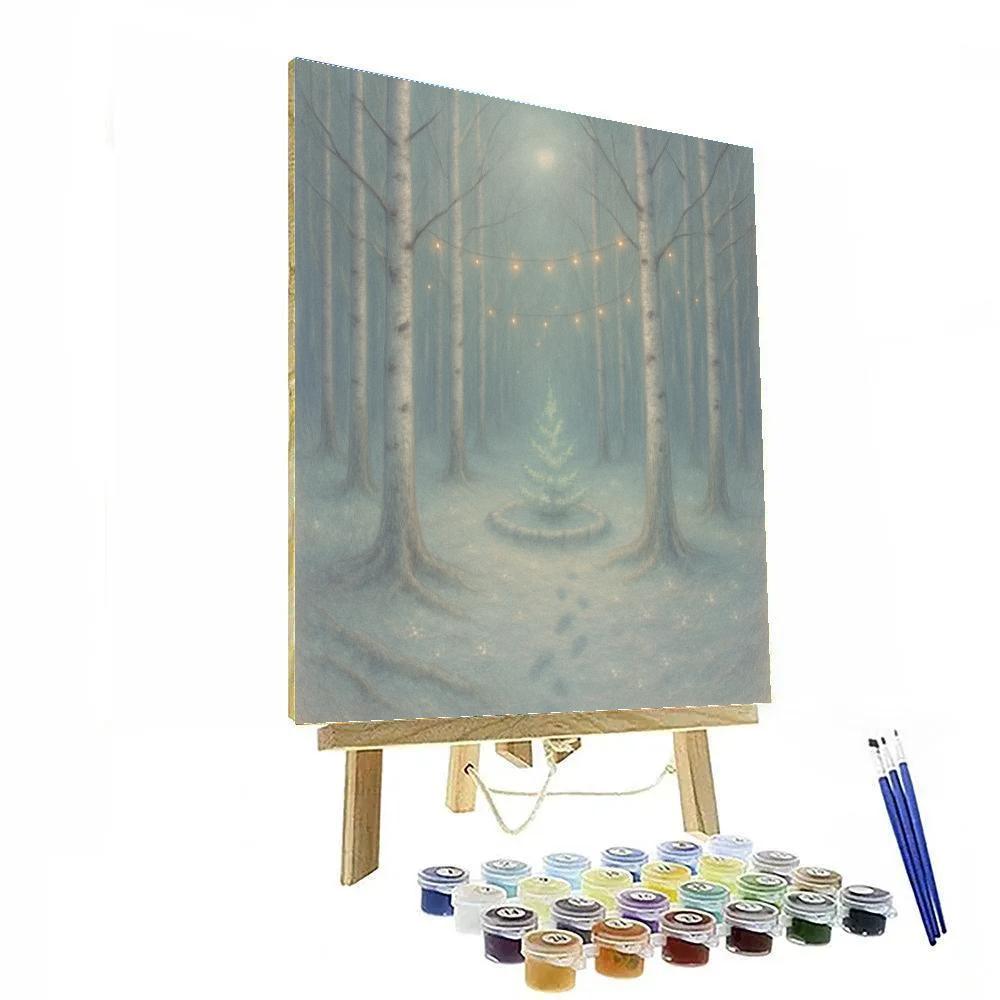 Midwinter Starglow In The Birch Grove DIY paint by numbers
