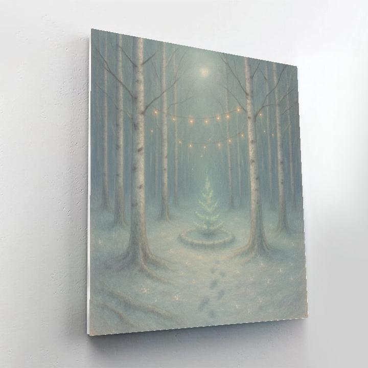 Midwinter Starglow In The Birch Grove DIY paint by numbers