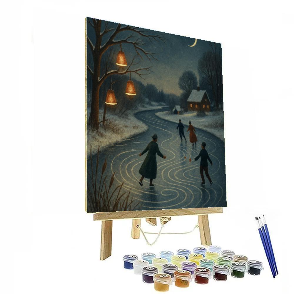 Silent Night On The Frozen Bell River DIY paint by numbers