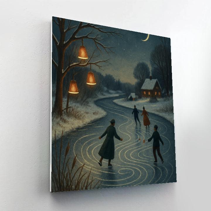 Silent Night On The Frozen Bell River DIY paint by numbers