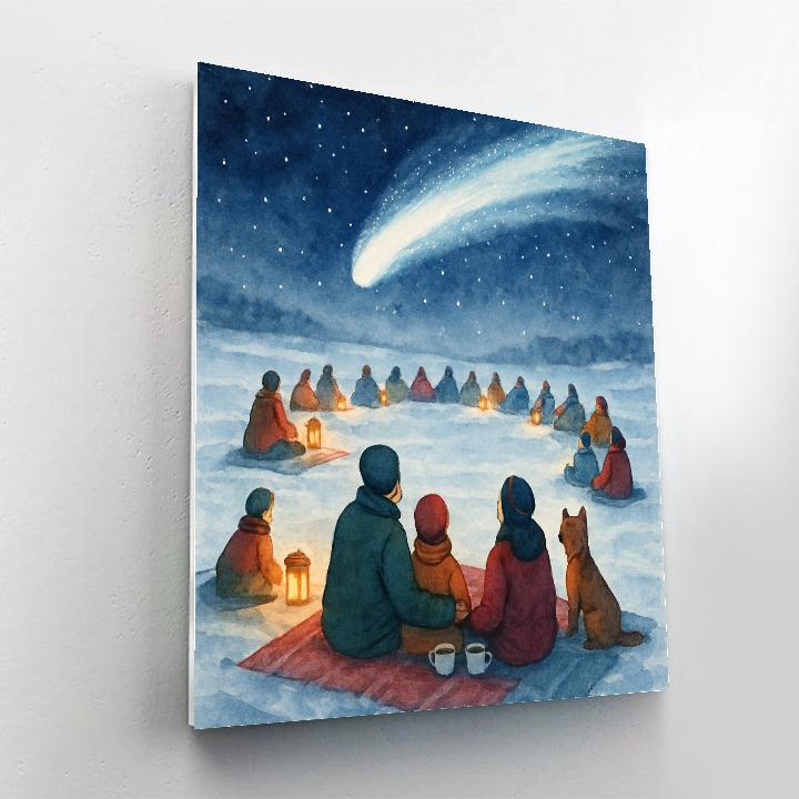 Snowy Meadow Comet Watchers paint by numbers