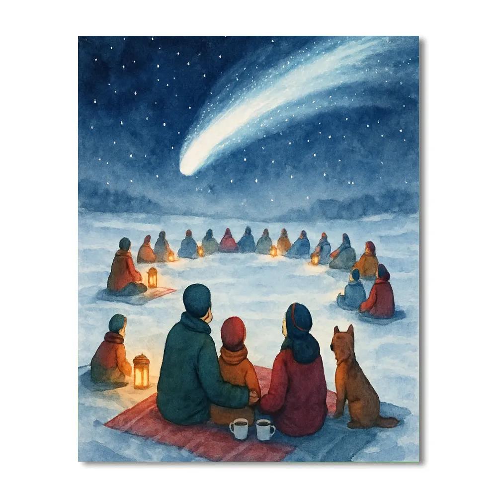 Snowy Meadow Comet Watchers paint by numbers