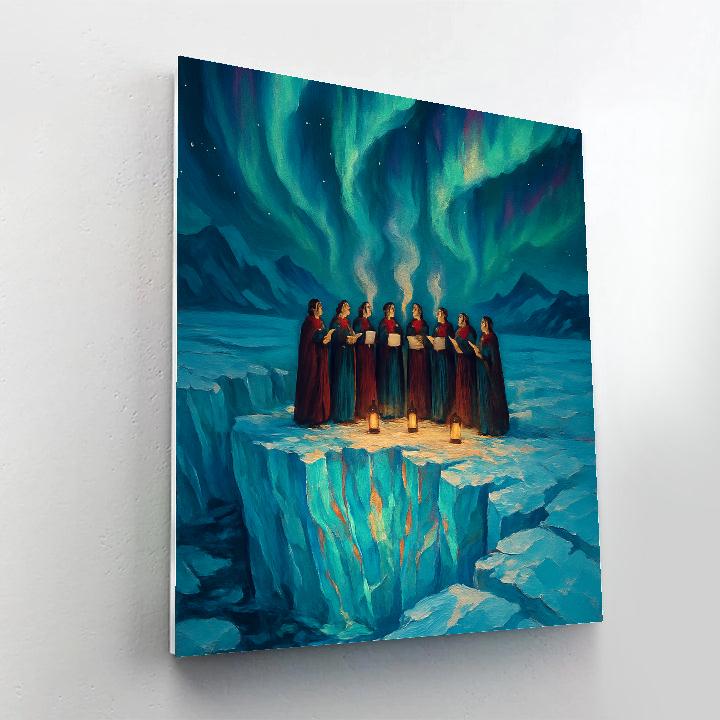 Aurora Choir On The Glacier Edge paint by color