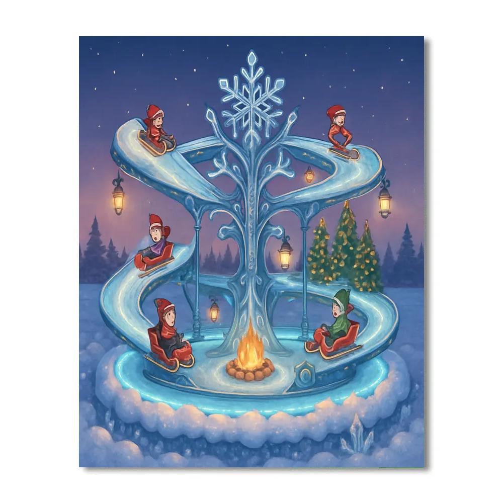 Snowflake Carousel Of Seasons paint by number