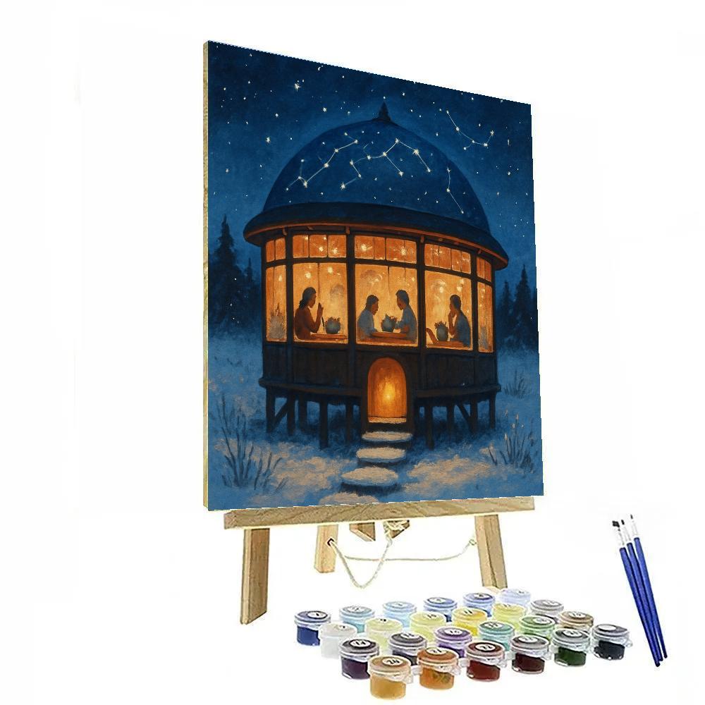 Winter Constellation Tea House paint by numbers