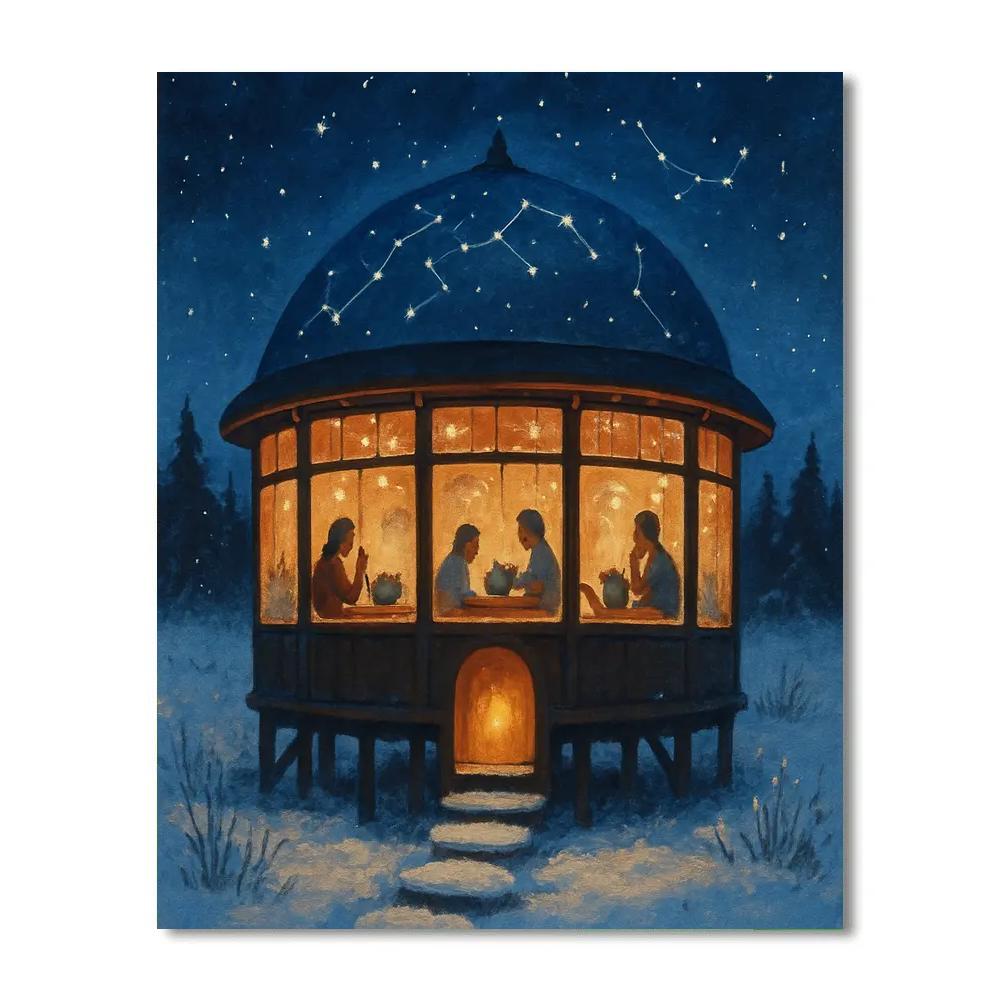 Winter Constellation Tea House paint by numbers