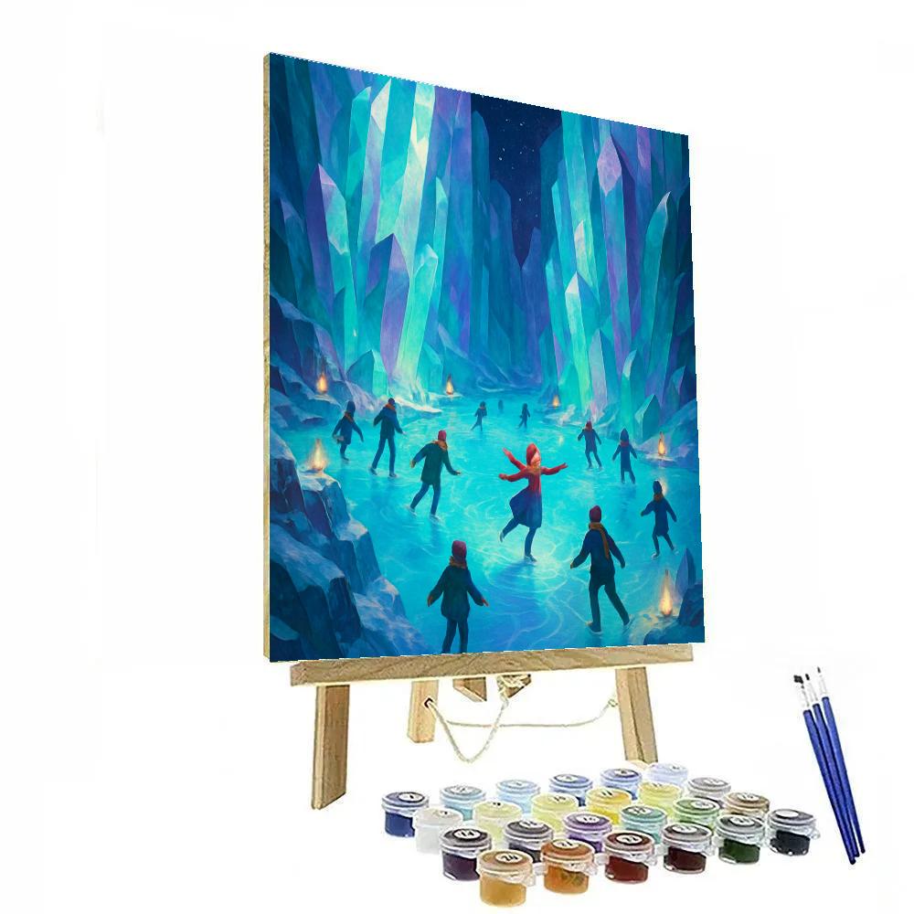 Ice Skaters In The Crystal Canyon DIY paint by numbers