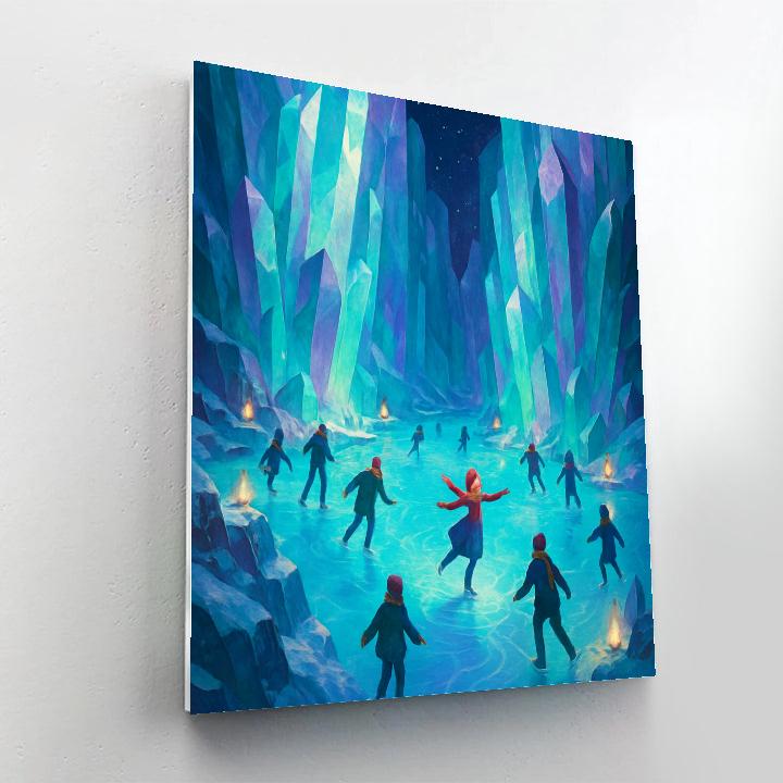 Ice Skaters In The Crystal Canyon DIY paint by numbers