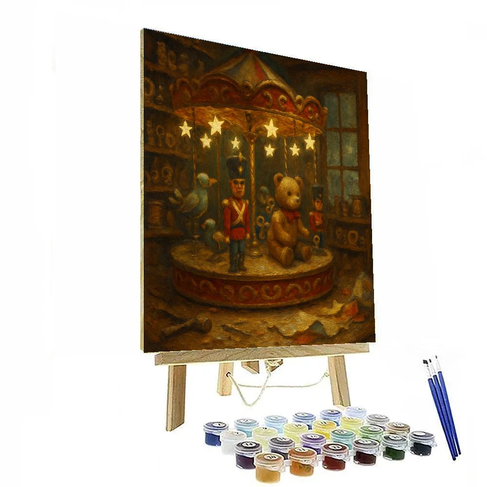 Winter Carousel Of Clockwork Toys paint by color