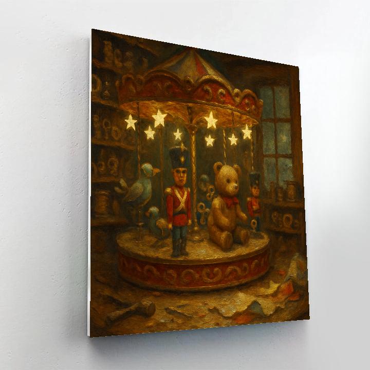 Winter Carousel Of Clockwork Toys paint by color