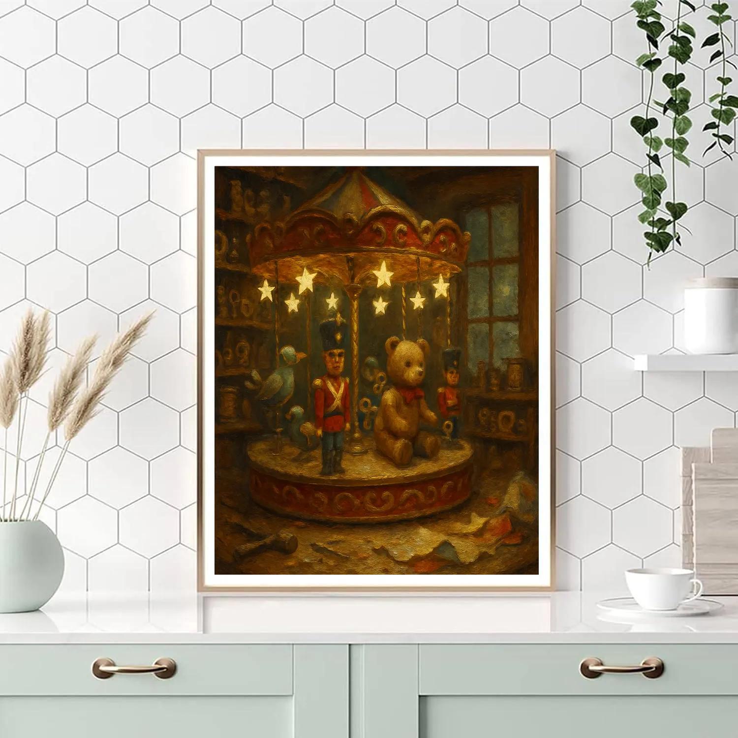 Winter Carousel Of Clockwork Toys paint by color