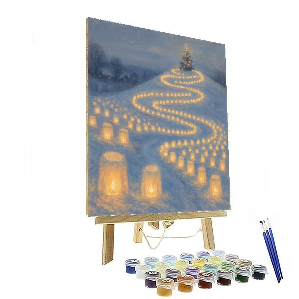Snow Lantern Spiral Up The Hill Paint by numbers art