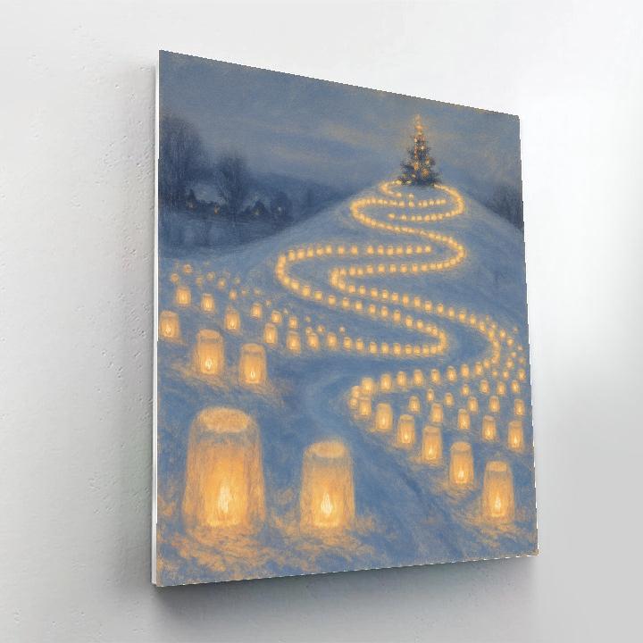 Snow Lantern Spiral Up The Hill Paint by numbers art