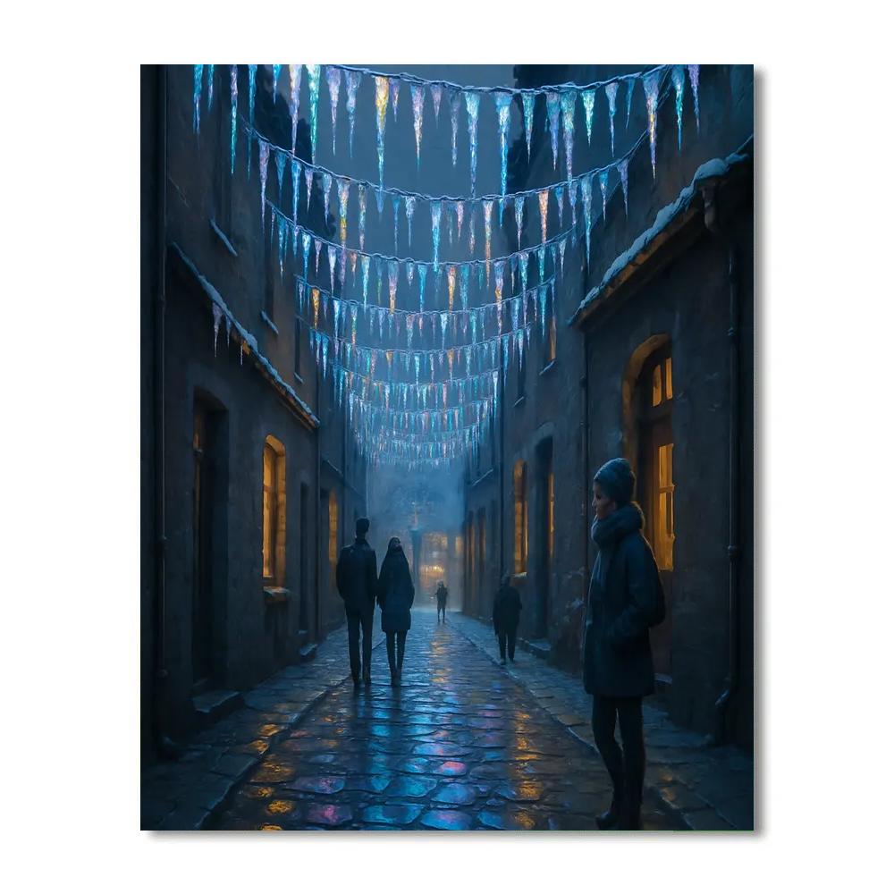 Icicle Lantern Alleyway DIY paint by numbers