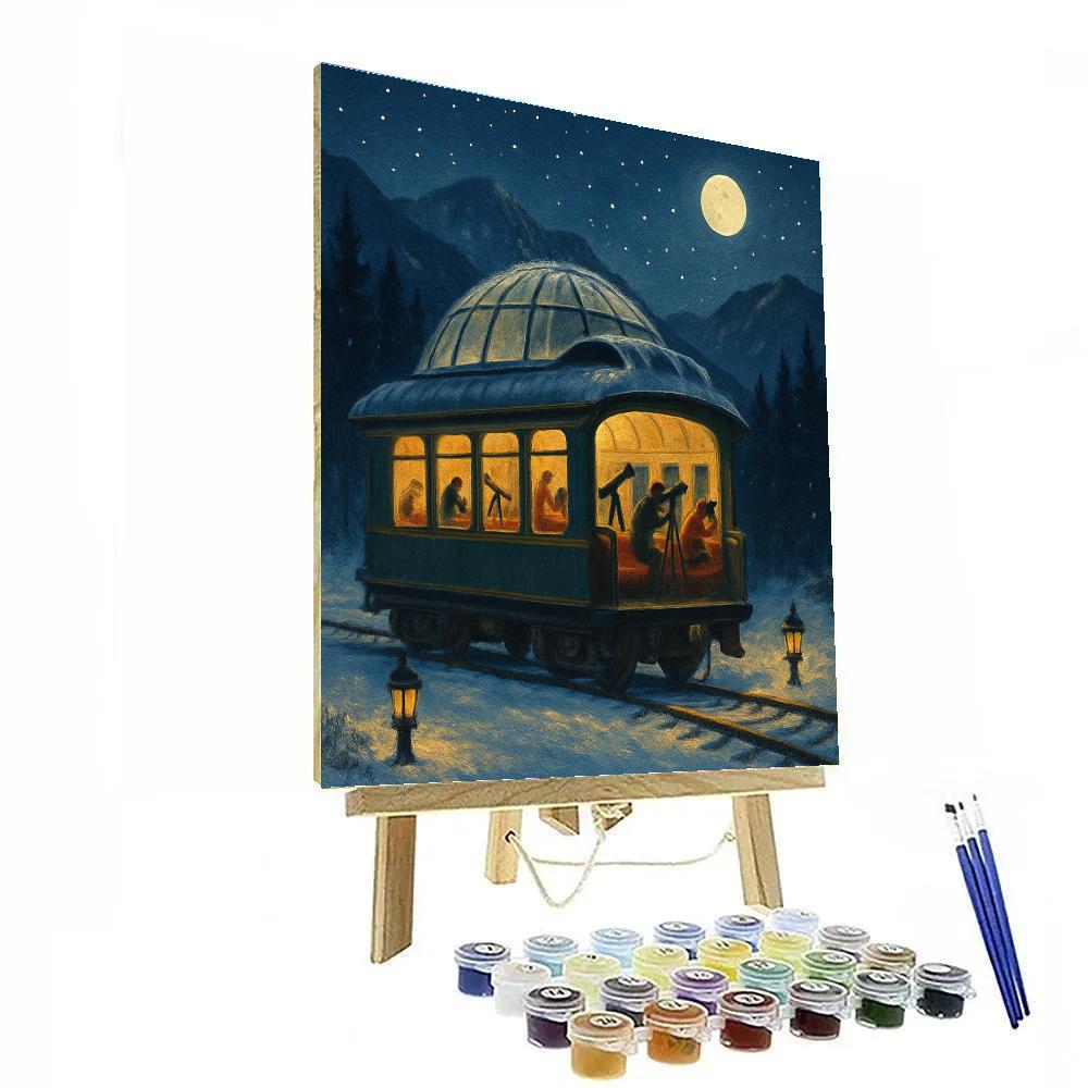 Frosty Observatory Train Car DIY paint by numbers