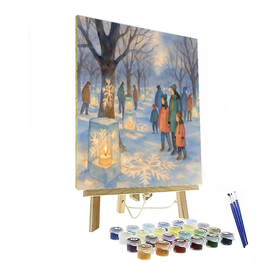 Ice Lantern Festival In The Orchard Number painting