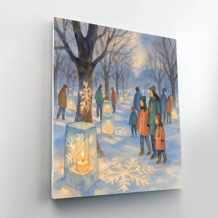 Ice Lantern Festival In The Orchard Number painting