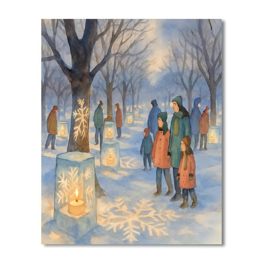 Ice Lantern Festival In The Orchard Number painting