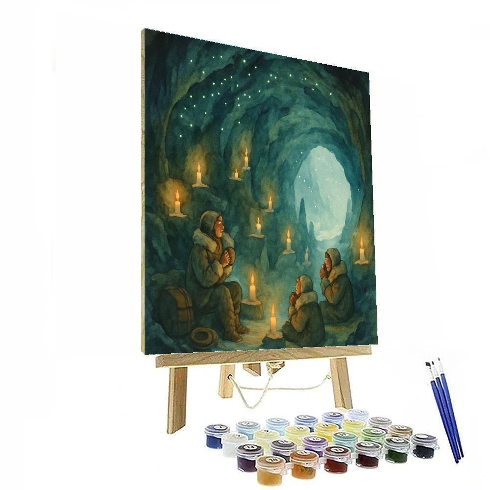 Glowworm Lanterns In The Winter Cavern Number painting