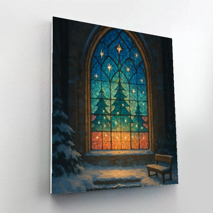 Frosted Mosaic Window Of The Winter Chapel paint by color