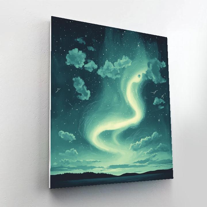 Leonardo Da Vinci Inspired Nebulous Aurora Sky paint by color