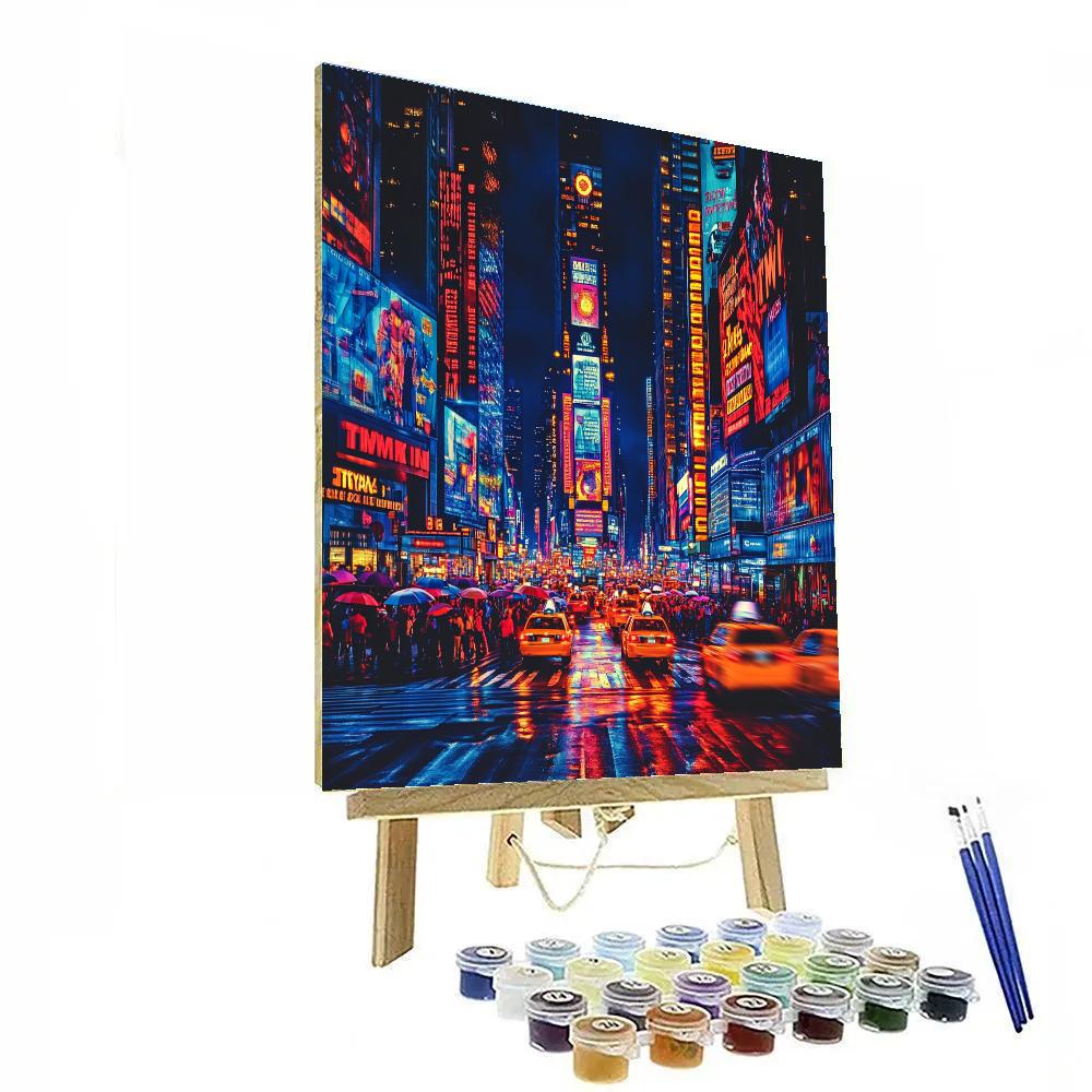 Midnight Lights Of Times Square New York United States paint by numbers