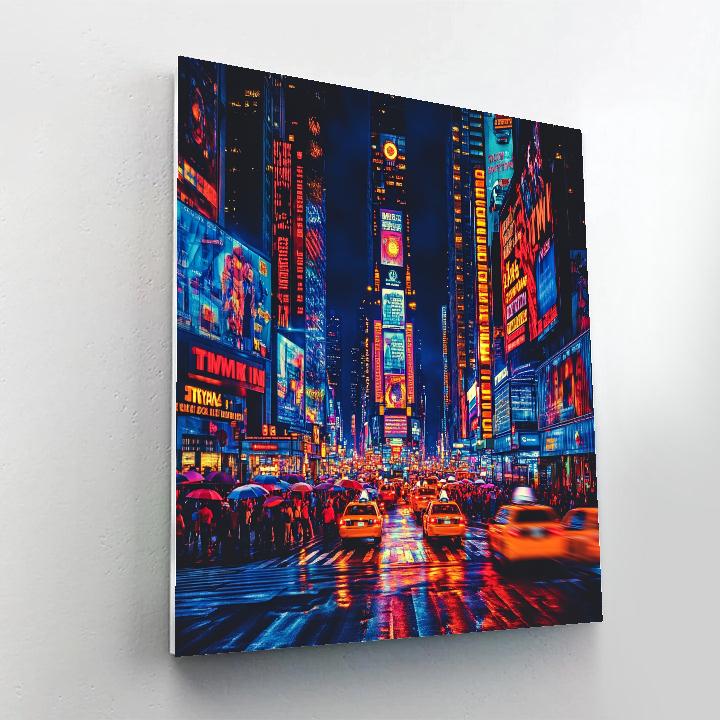 Midnight Lights Of Times Square New York United States paint by numbers