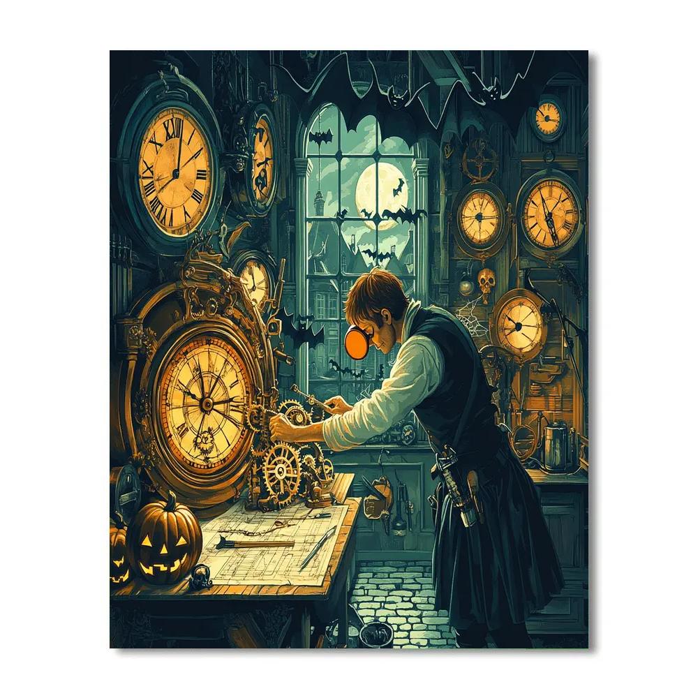 Spooky Clockmaker Of The Hollow Town paint by color
