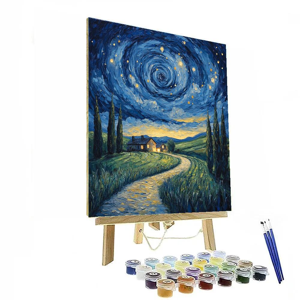 Van Gogh Inspired Starry Countryside Paint by numbers art