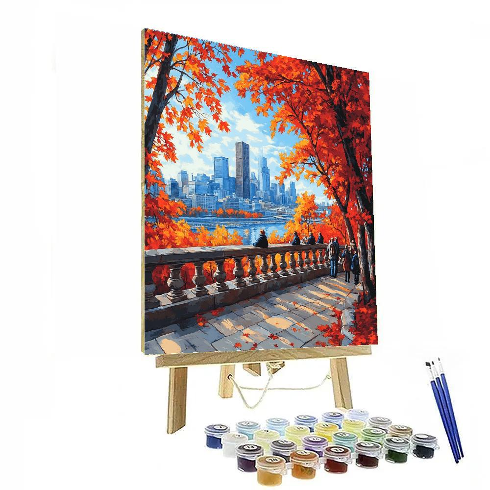 Autumn View From Mont Royal Montreal Canada painting number kit