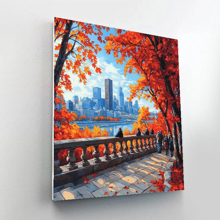 Autumn View From Mont Royal Montreal Canada painting number kit