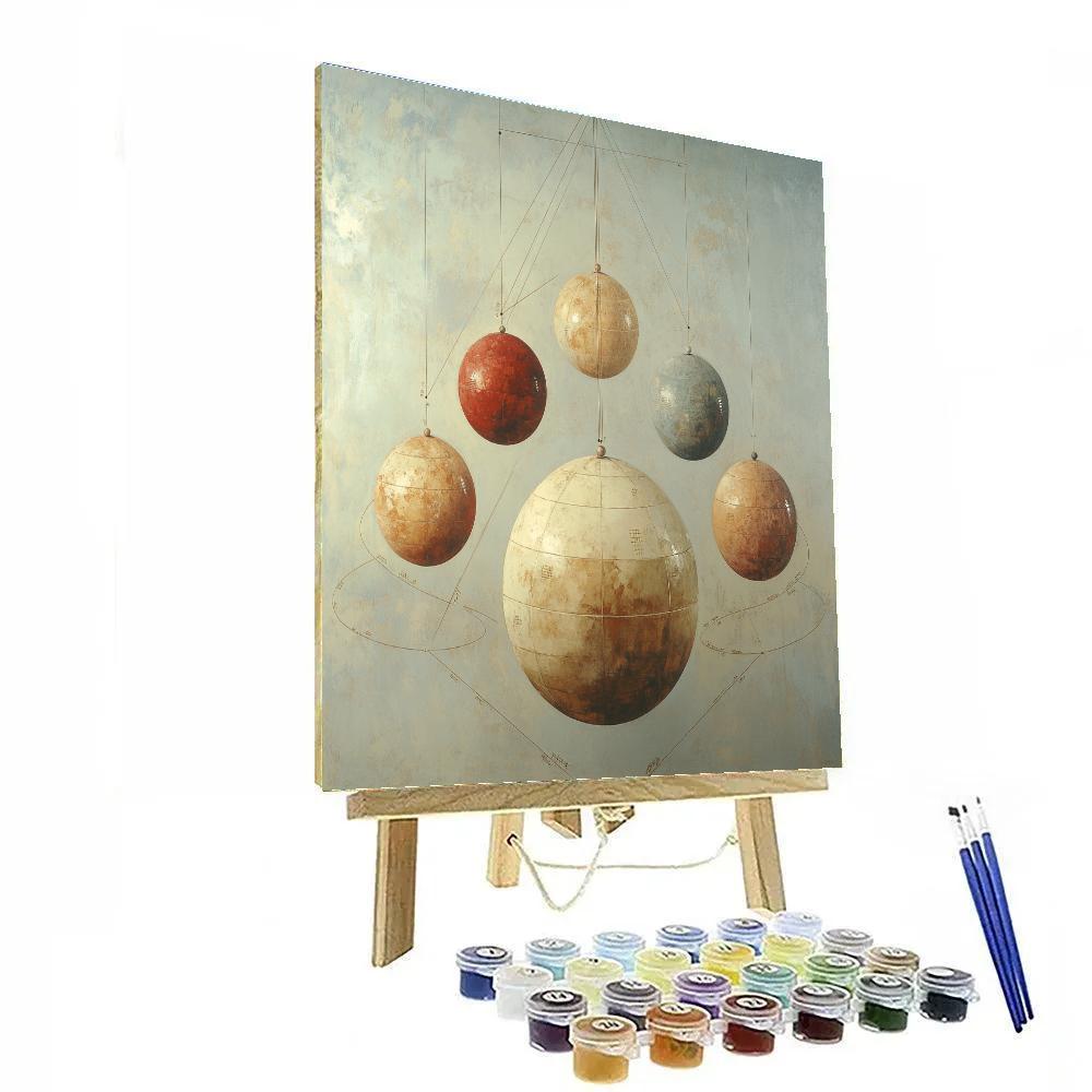 Leonardo Da Vinci Inspired Celestial Orchard Of Planets Numbered painting kits