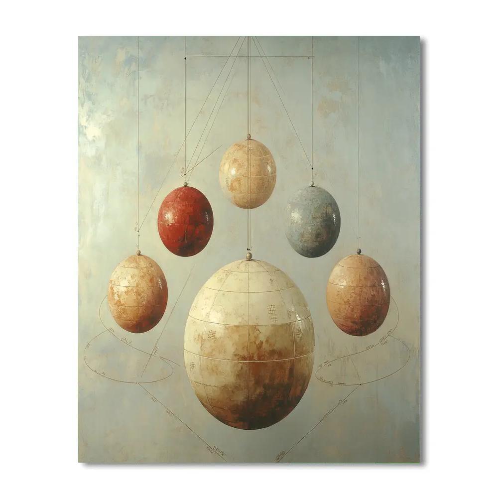 Leonardo Da Vinci Inspired Celestial Orchard Of Planets Numbered painting kits