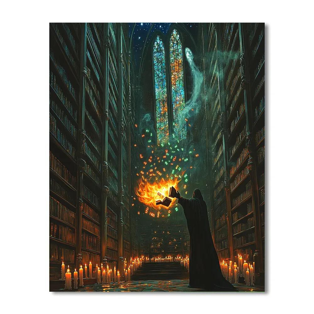 Whispers In The Haunted Library Painting by numbers kit